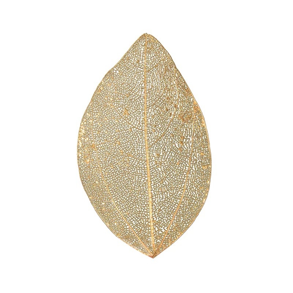 Golden Eternity Flower Leaf Bookmark